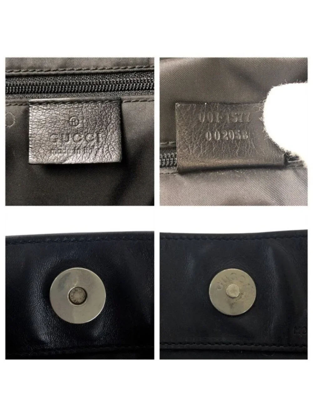 Gucci Bamboo Black Gunmetal Leather 001 Shoulder Bag - Picture 4 of 9